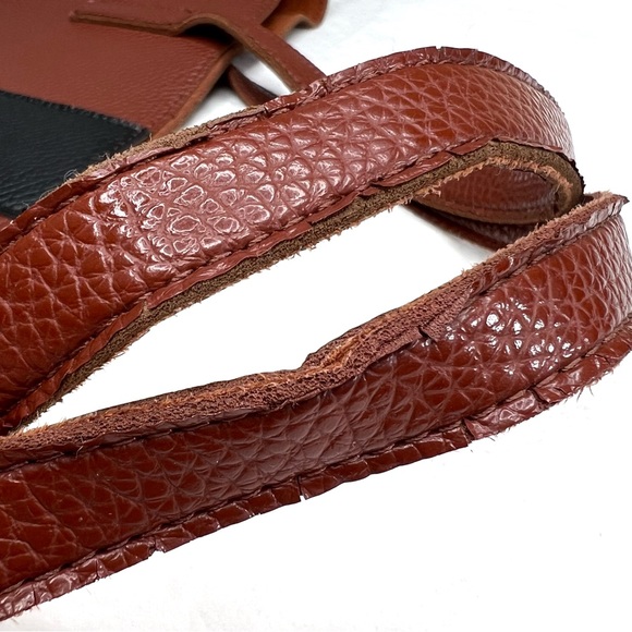 ❌SOLD❌ Vince Camuto Vegan Pebbled Faux Leather Tote Laptop Bag Brown Black - Picture 7 of 17